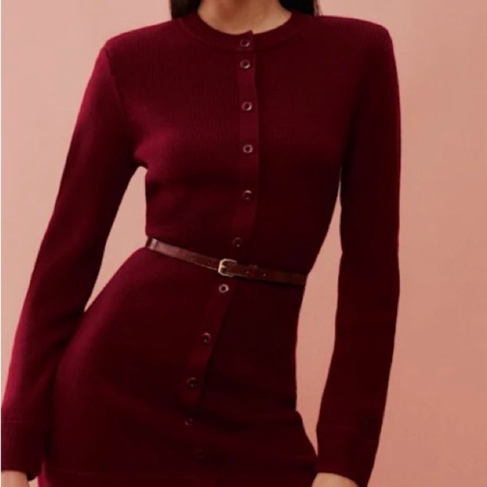 Reformation Bianca Sweater Dress in Chianti S
